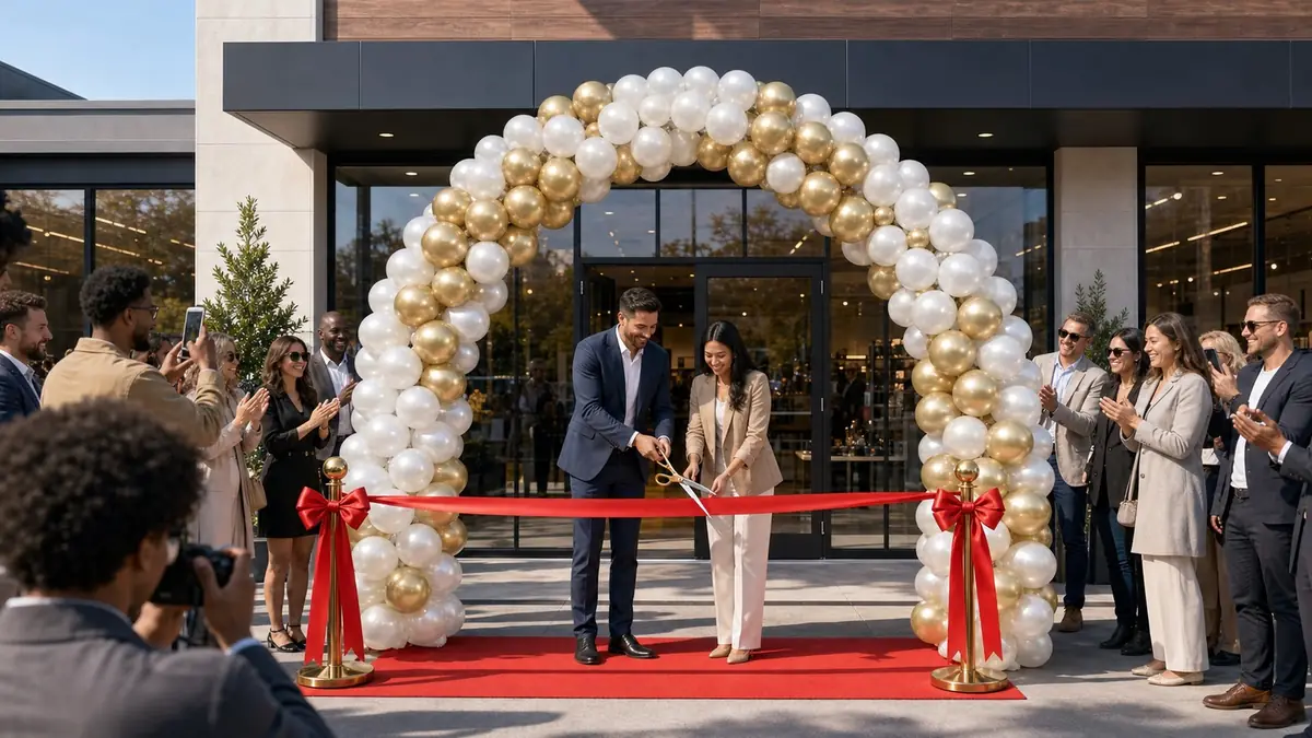 Grand opening balloon arch