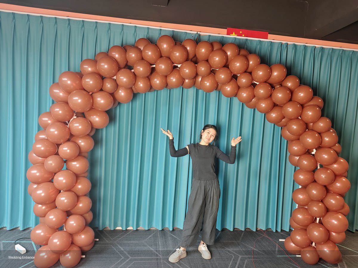Customer photo for Red Grand Opening Balloon Arch Kit