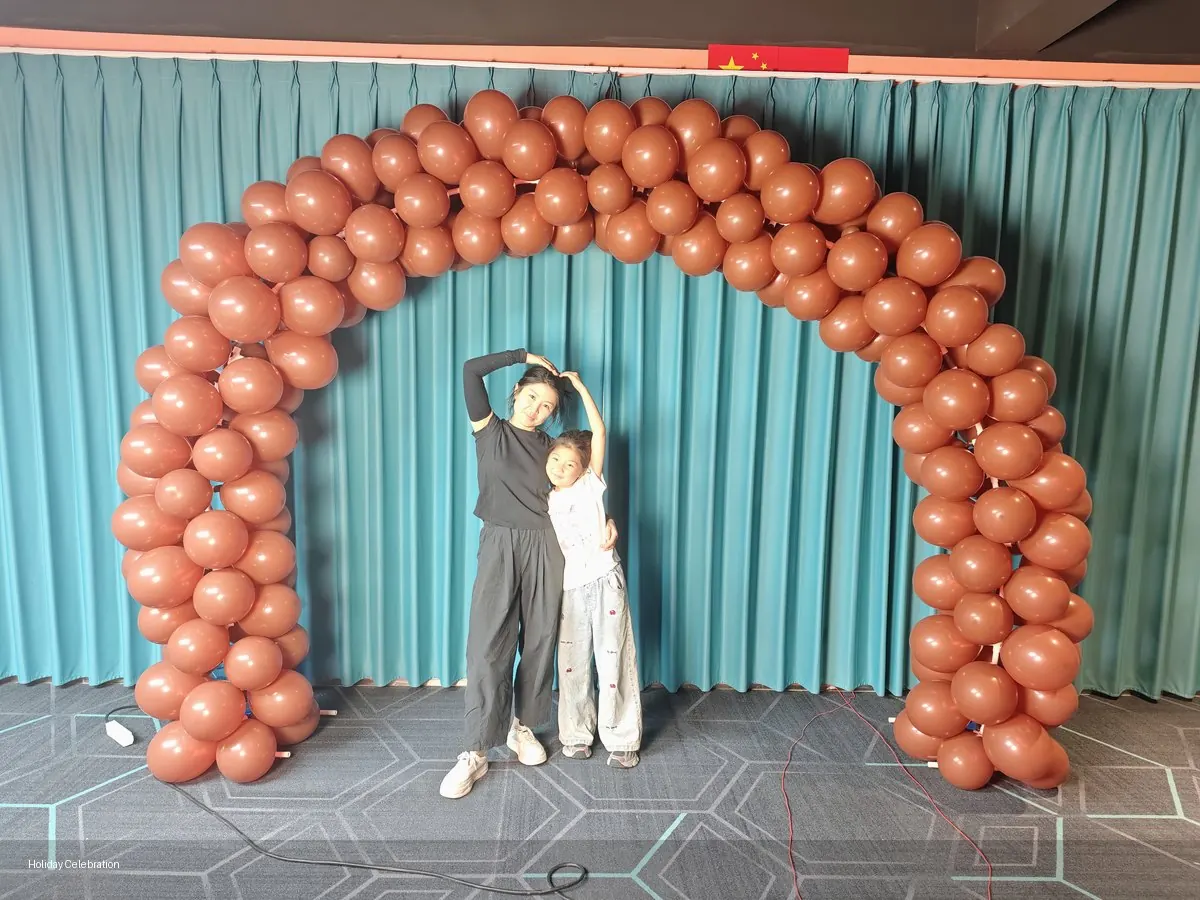 Customer photo for Red Grand Opening Balloon Arch Kit